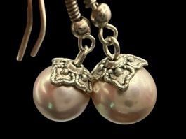 Vintage Rosa Perle Ohrringe