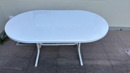 Gartentisch weiss oval PIXOLIT von Schaffner by Switzl.