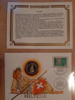 Schweiz Numisbrief Helvetia 2-Franken-Münze, Top Zustand!