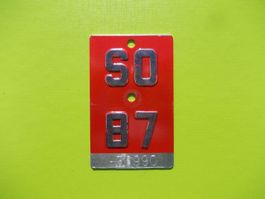 Velonummer / Fahrradnummer SO 87