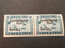 Österreich 1954 Lawinenunglück Mi.-Nr. 998 * Paar (2051)