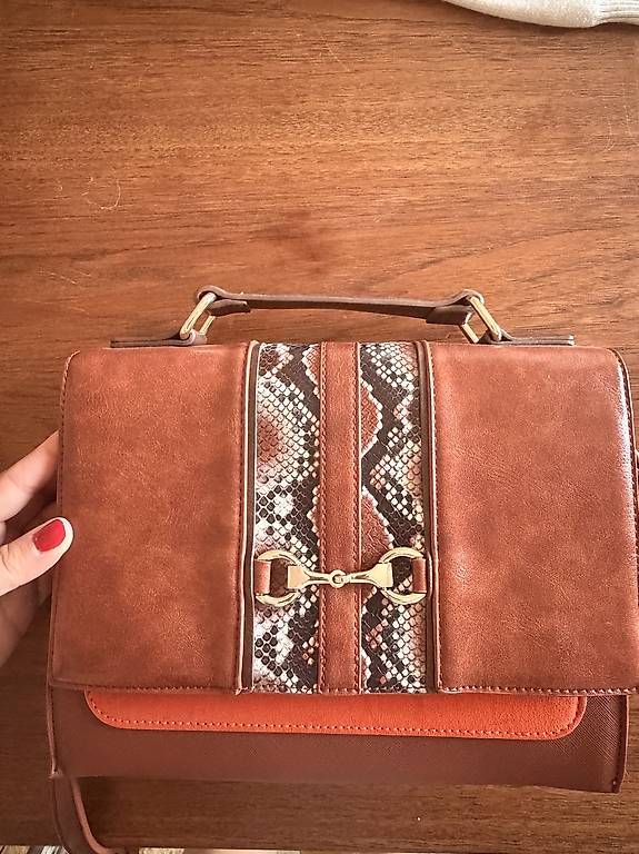 Borse da donna: Sac à main Manor marron cognac effet python avec bandoulière – Usato da Lausanne venduto da amandagoet