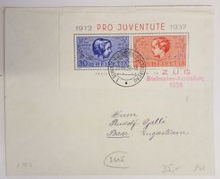 JB83) 1937, Pro Juventute Sonderblock mit seltenm Rotem ⊙