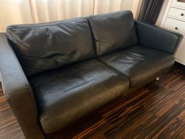 2er Sofa aus Leder