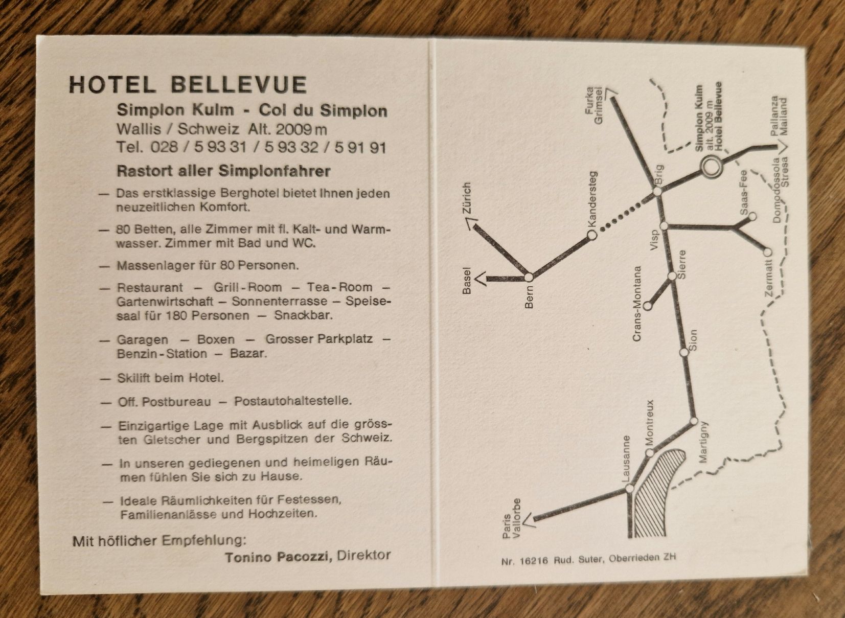 Cartoline postali: Hotel Bellevue, Simplon Kulm, Postauto, Werbekarte – Nuovo (secondo la descrizione) da Ebikon venduto da Donar50 2