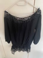 Schulterfreies Top Spitze schwarz Saint Tropez S