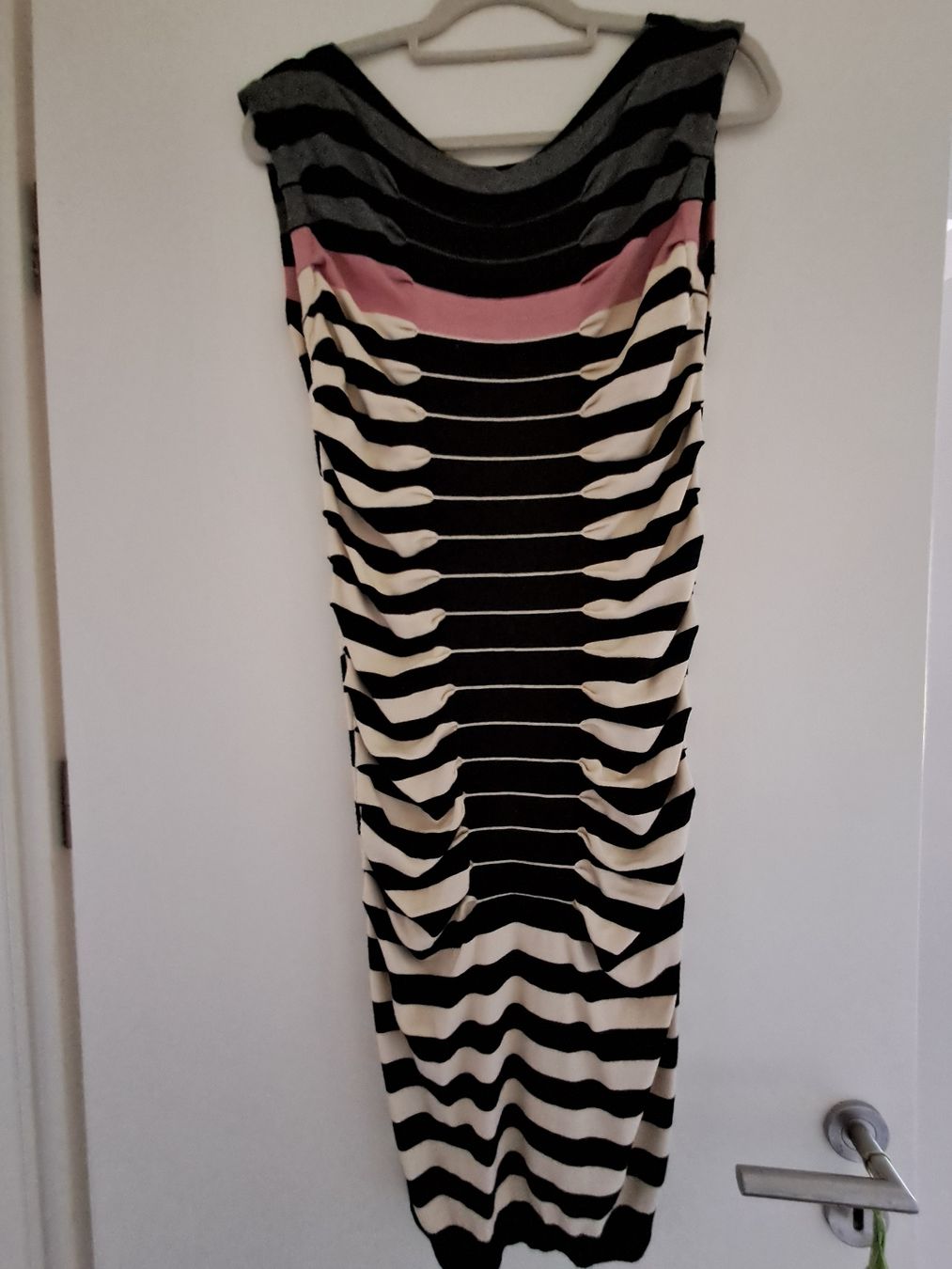 Ted Baker Vestiti: Robe Ted Baker T.3 Rayée Noire/Blanc/Rose Chic Été – Usato da Aubonne venduto da erinrose