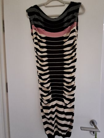 Robe Ted Baker T.3 Rayée Noire/Blanc/Rose Chic Été