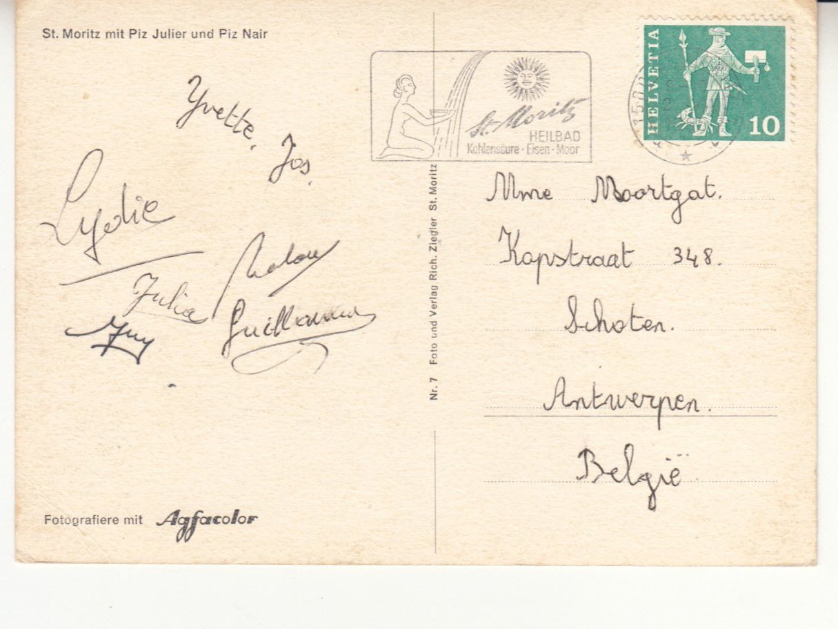 Ansichtskarten: St. Moritz 1965 – Gebraucht aus Bürglen TG von StampGraf 1