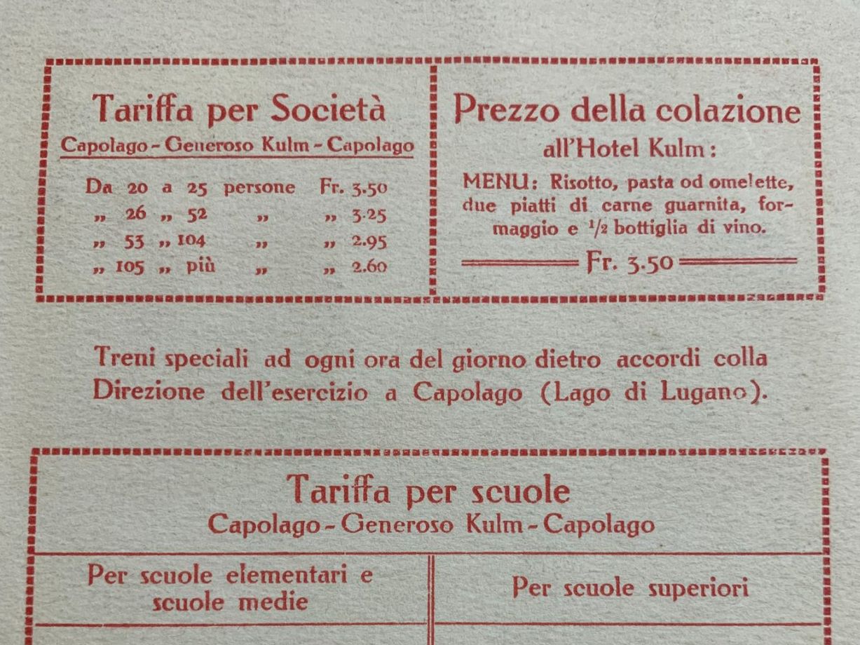 Cartes postales: Ticino - Monte Generoso - Listino prezzi. – D'occasion à Sorengo par 74in 3