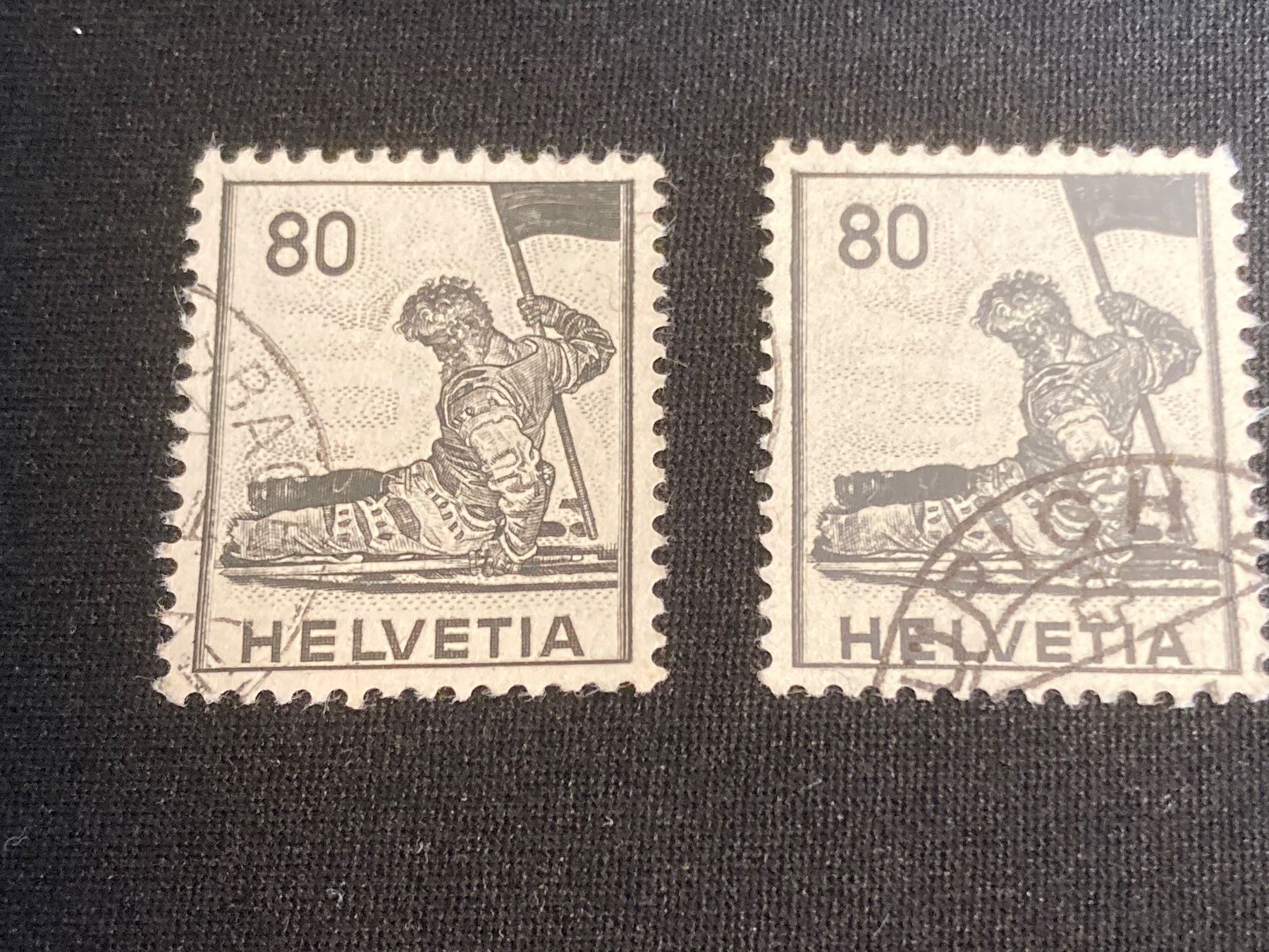 Alle Briefmarken: Historische Bilder - Sterbender Kämpfer 246.1.11 – Gebraucht aus Reinach BL von RetroGamesSportsMore 1