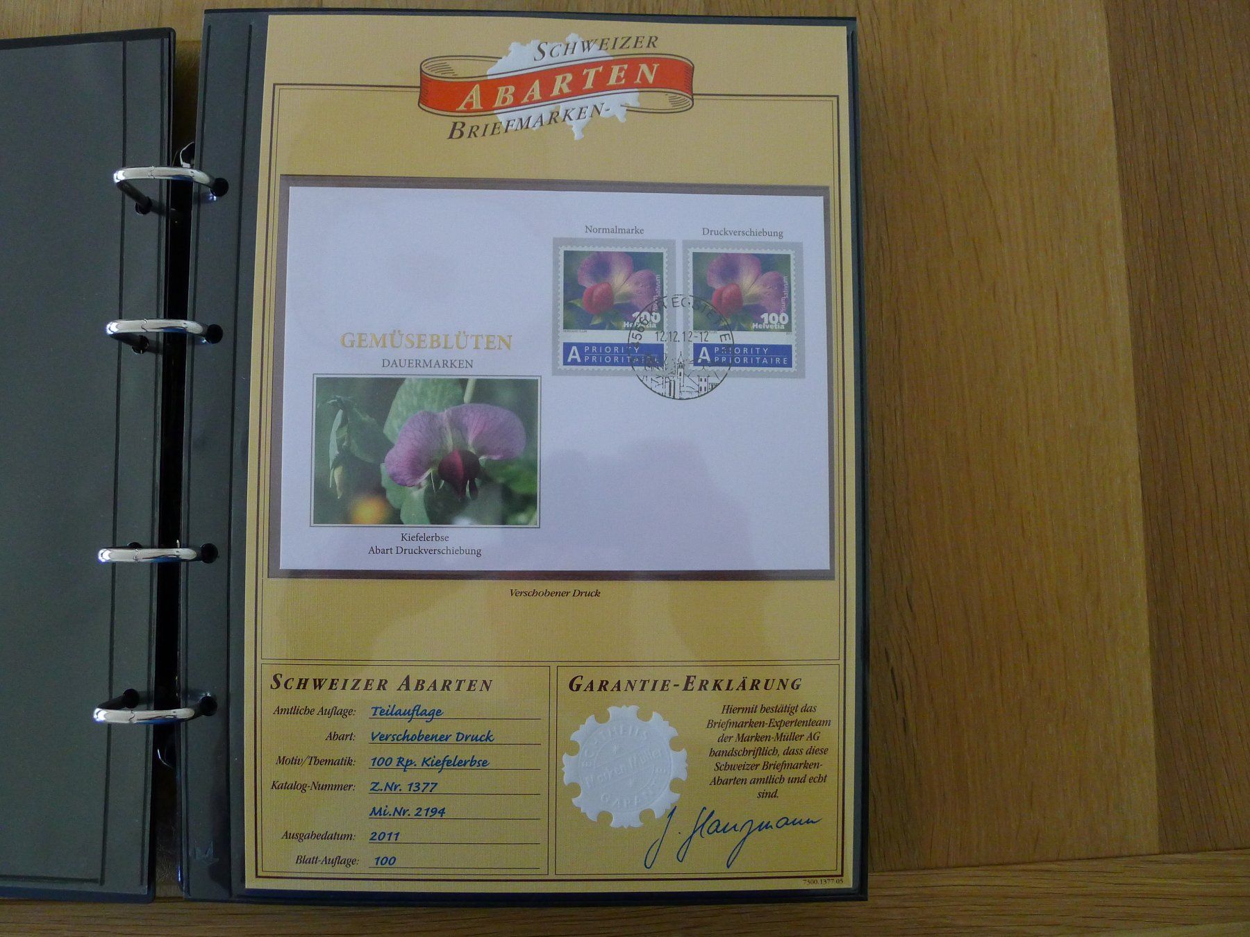 Tutti i francobolli: 2011 Abart  Dauermarken Gemüseblüten  1377 Stempel 12.12.12 – Usato da Dagmersellen venduto da sli72