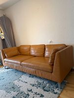 Ledersofa cognac-braun - sieht aus wie neu!