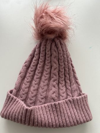  Wintermütze rosa Gr. 52/53 mit Bommel