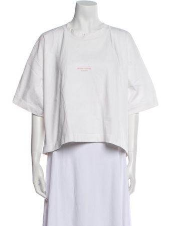 Acne Studios T-Shirt Weiss Damen XXS Logo print guter Zustan
