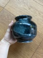 keramik vase blau glasur handgemacht vintage