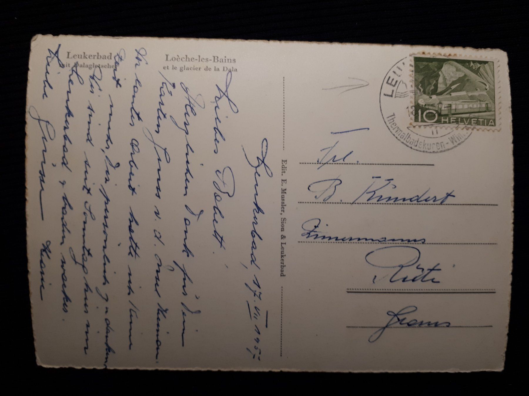 Ansichtskarten: LEUKERBAD 1957 – Gebraucht aus Ponto Valentino von giorgia06 1