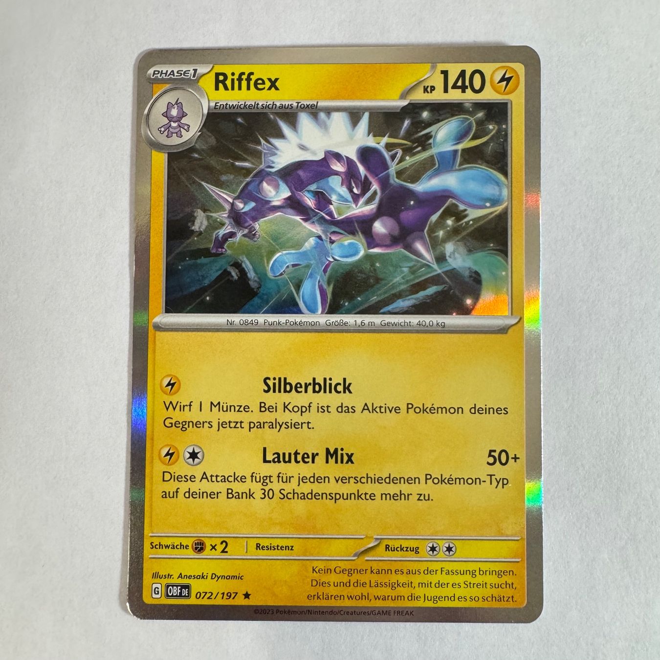 Pokémon Carte collezionabili: Pokémon OBF - Riffex - 72 / 197 - DE – Nuovo (secondo la descrizione) da Staad SG venduto da miaCards