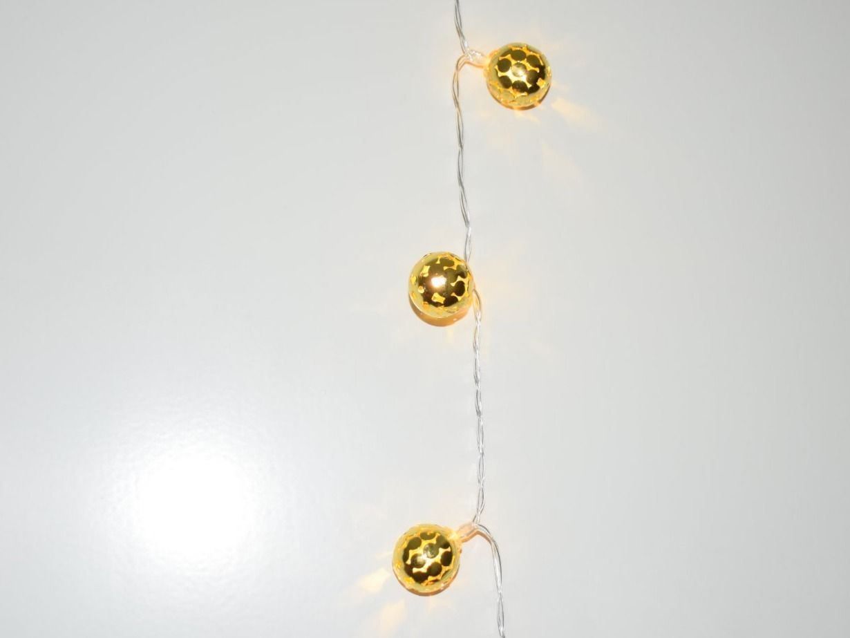 Ghirlande e barre luminose: Lichterkette 10 LED Goldbälle – Nuovo e nell'imballaggio originale da Wetzikon ZH venduto da Wetzicardo25 4