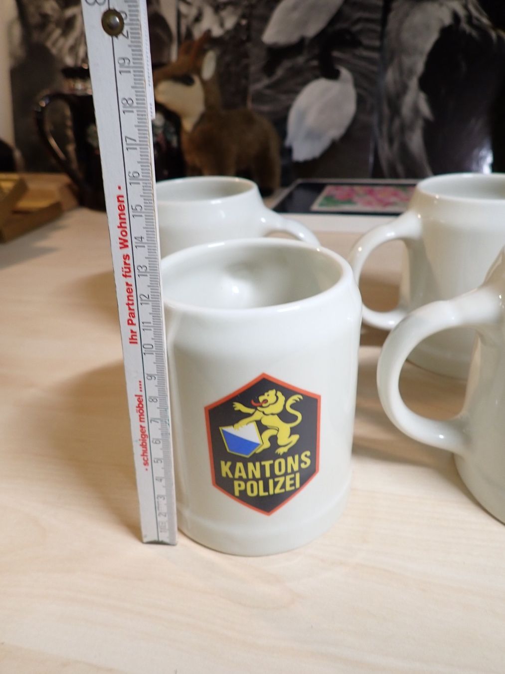 Bicchieri: 4 Stk. Kantonspolizei Bierhumpen – Usato da Wallisellen venduto da Mf1000 3