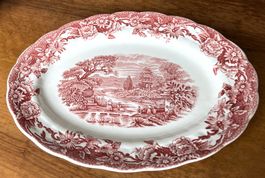 Ridgway Staffordshire England Servierplatte oval red Woburn