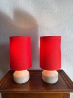 MCM 2er Set Marmorfuss Rote Tischlampen,