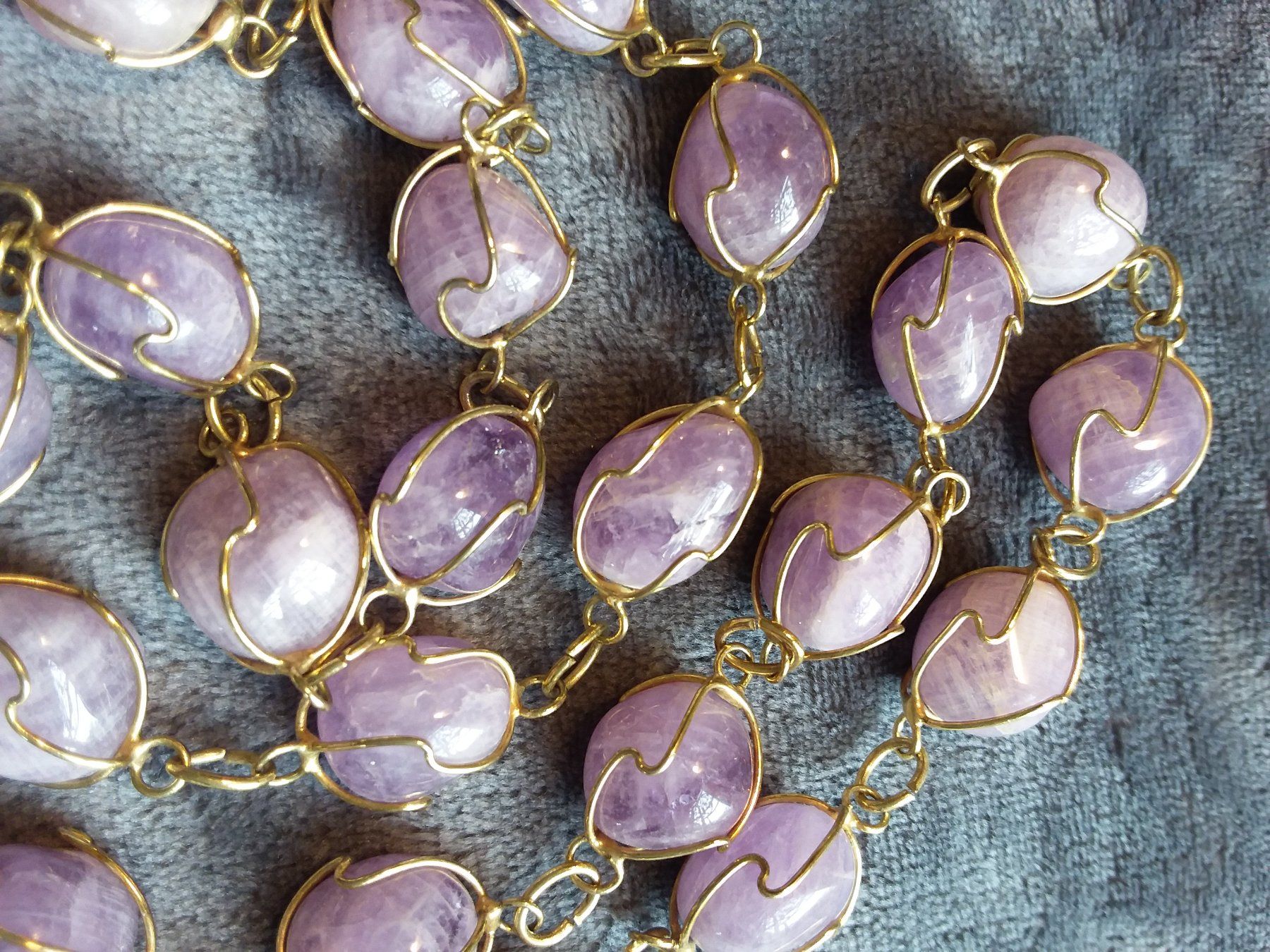 Catenine: Amethyst Kette, Lila, Echt, goldig gefasst – Usato da Zürich venduto da helsan 5