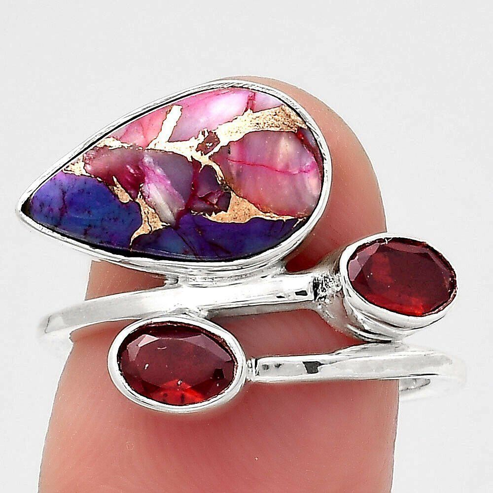 Anelli: 2 Granat 925 Silber Ring Gr. 54 / US 7 Bague 2 Grenats – Nuovo (secondo la descrizione) da Prilly venduto da ilyria73 1