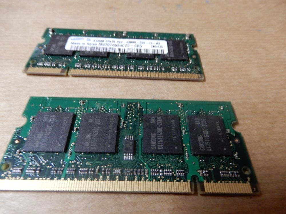 2x 512MB RAM, PC2-5300S, SO-DIMM, Laptop Speicher (Gebraucht) in Worben ...