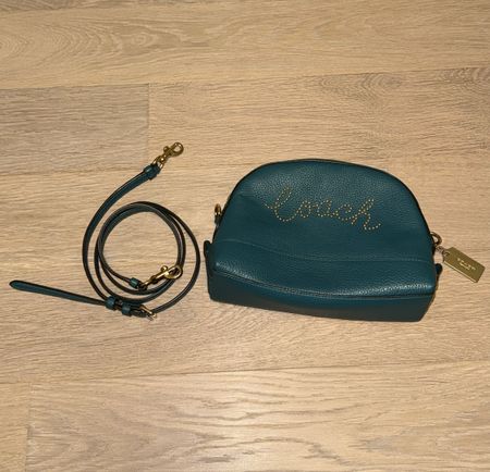 Coach Tasche klein Petrol Leder mit Gurt guter Zustand