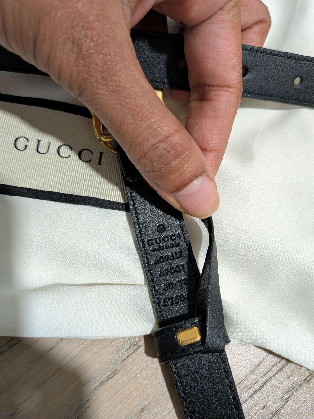 Gucci Gürtel: Gucci Thin Double G Leather Belt Black/Gold Hardware – Gebraucht aus Morges von dhi_y2qk 4