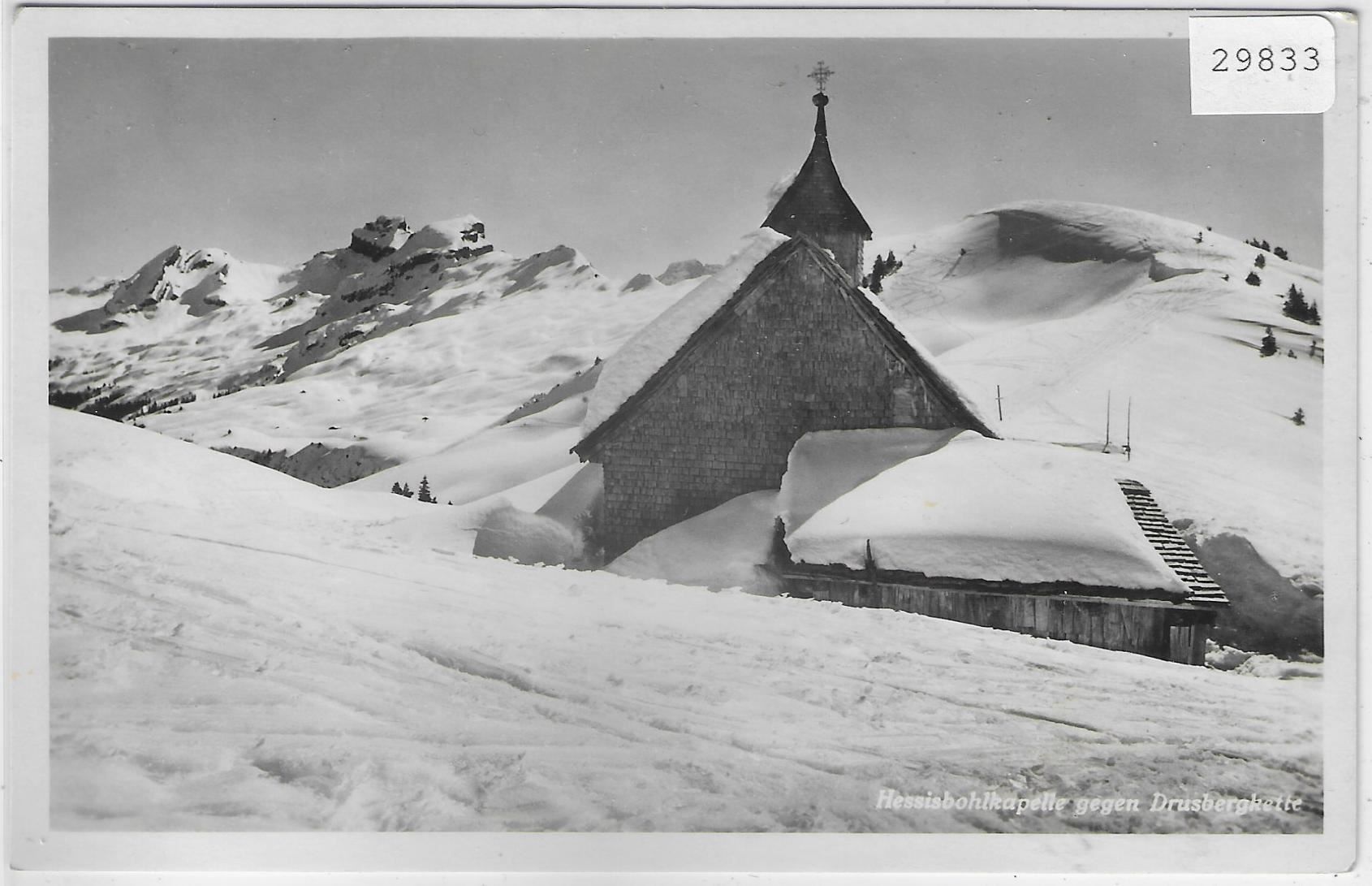 Cartoline postali: Hessisbohlkapelle gegen Drusbergkette – Usato da Ettingen venduto da Kartenplanet