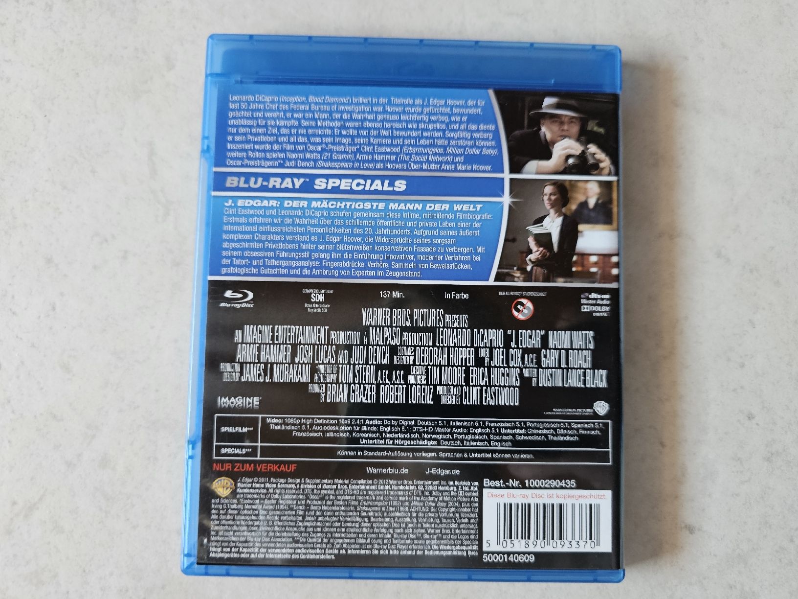 Tutti i DVDs: J. Edgar  -  Der mächtigste Mann der Welt  /  Bluray – Usato da Schneisingen venduto da backstore24 1