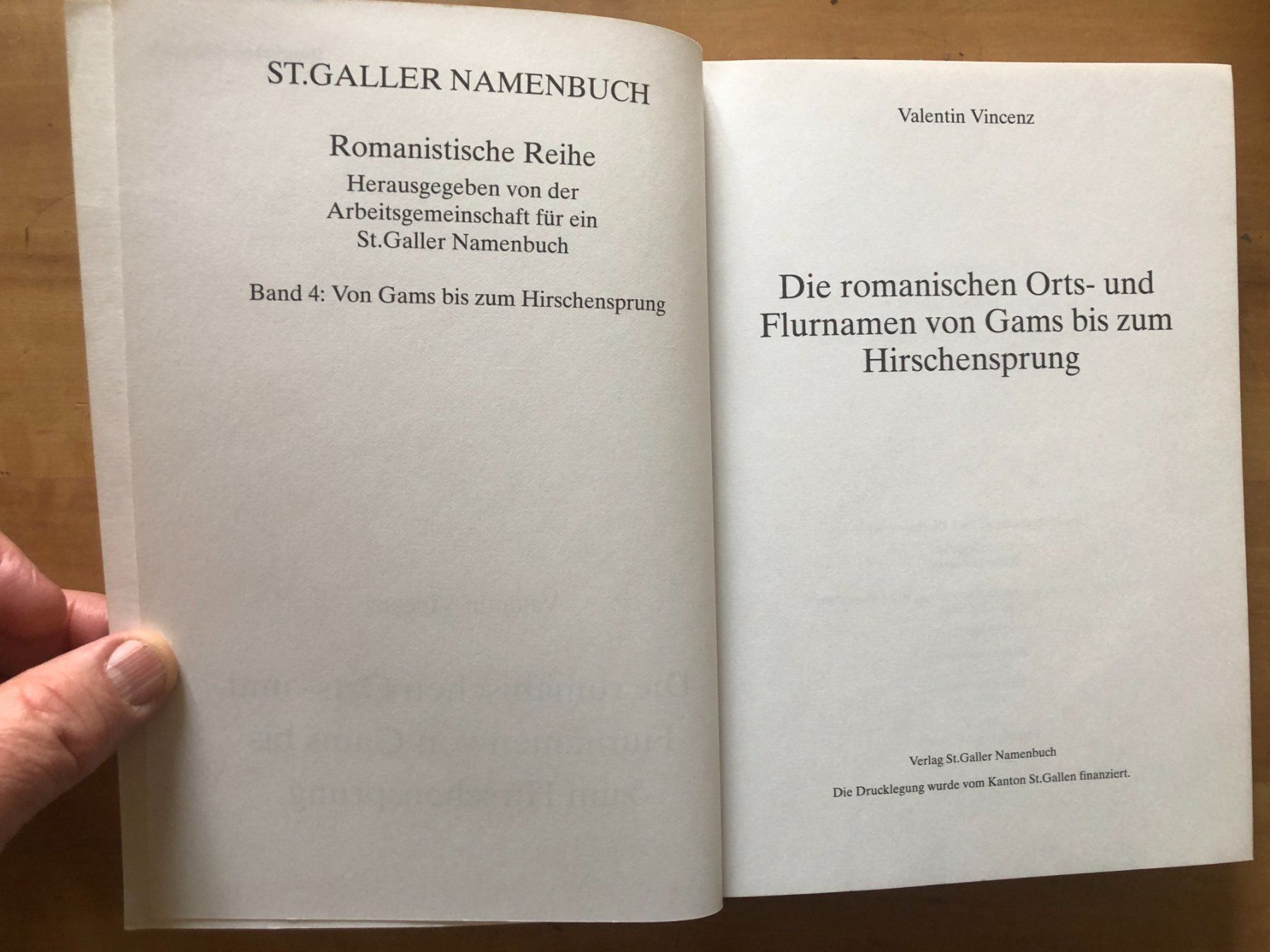 Libri: Valentin Vincenz: St. Galler Namenbuch 4 – Usato da Zürich venduto da allp 1