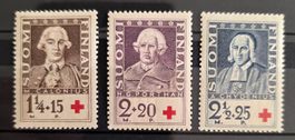 Finnland 1935: Rotes Kreuz Komplettsatz (3 Werte MLH)