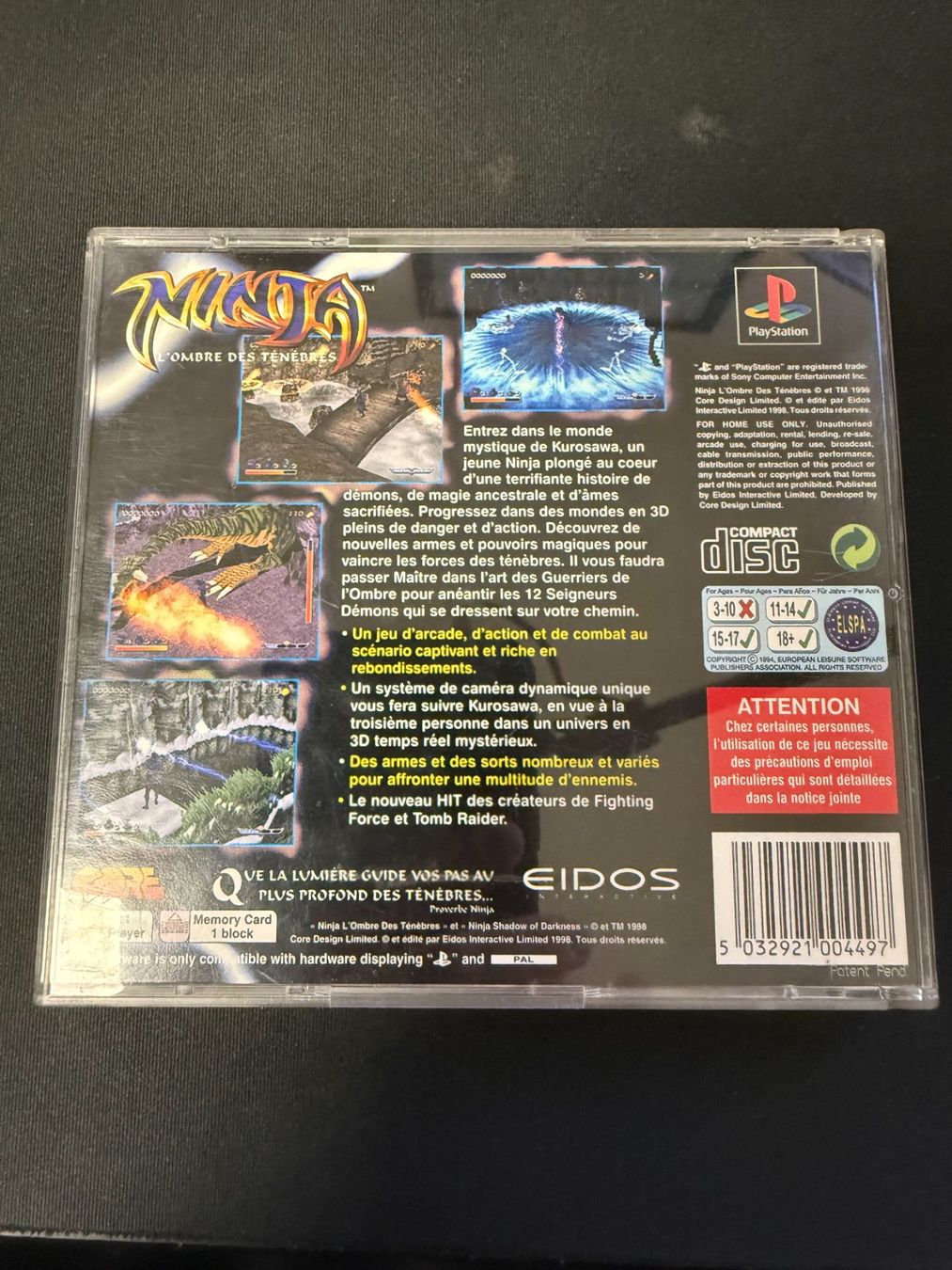 Sony Giochi: Ninja L'ombre Des Ténèbres - PS1 – Usato da Pont-de-la-Morge venduto da Darfal 2