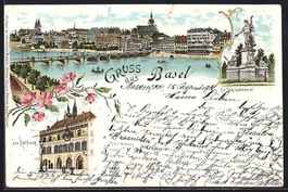 Litho Basel, Das Rathaus, St. Jacobsdenk