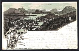 Litho Luzern, Panorama vom Viewaldstätt
