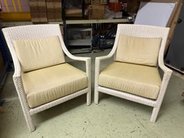 2 Stk. edle Rattanstühle in creme