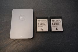 2x Angelbird CFexpress Type B 512GB + Card Reader