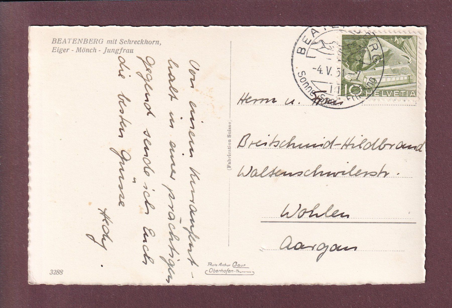 Cartes postales: BEATENBERG - 1951 – D'occasion à Pully par nicecards 1