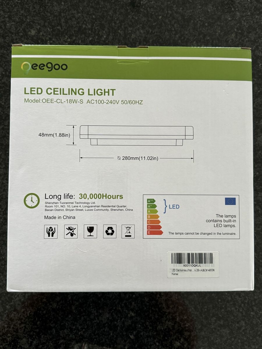 Lampadari & plafoniere: LED Deckenleuchte 18W schmal & viereckig Neu! – Nuovo e nell'imballaggio originale da Altendorf venduto da megadeals 2
