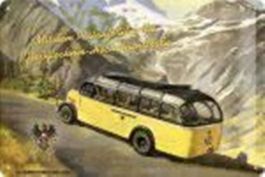 Blechschild - POSTAUTO MIT SCHIEBEDACH -
