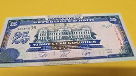Haiti 25 Gourdes Geldschein, Jahr 2000, Top