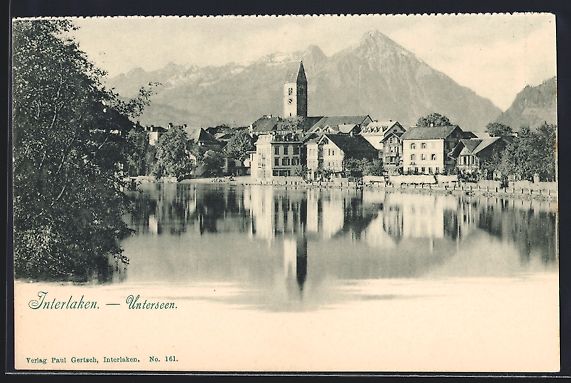 Cartoline postali: Interlaken, Unterseen, Panorama mit Gipf – Usato da Berlin venduto da bartko-reher