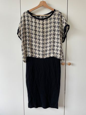 PROMOD 2-in-1 Kleid mit Hahnentritt-Muster ca. Gr. S