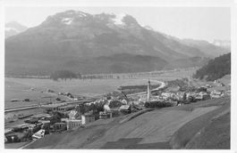 Samedan Engadin (GR) Panorama mit Piz Ot Oberengadin