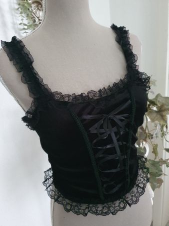 Geschnürtes Gothic Corsagentop Gr S *neu*