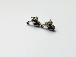 Coole Vintage Silber 925 Ohrstecker Motorrad