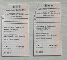2x zwei (2) Matterhorn-Gotthard-Bahn Tageskarten